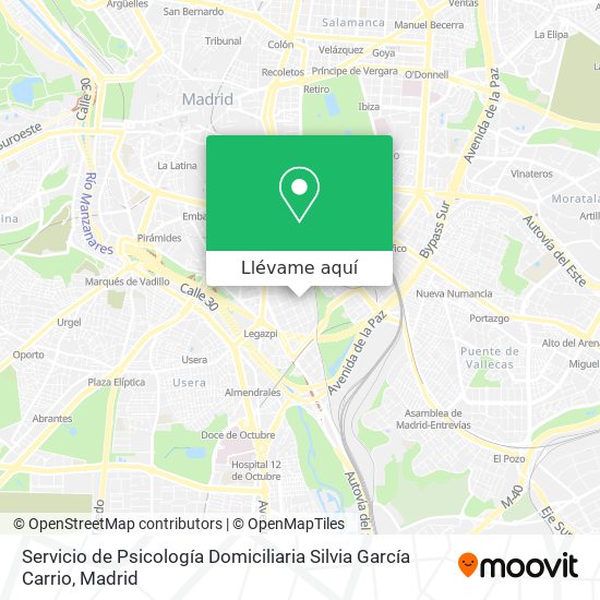 Mapa Servicio de Psicología Domiciliaria Silvia García Carrio
