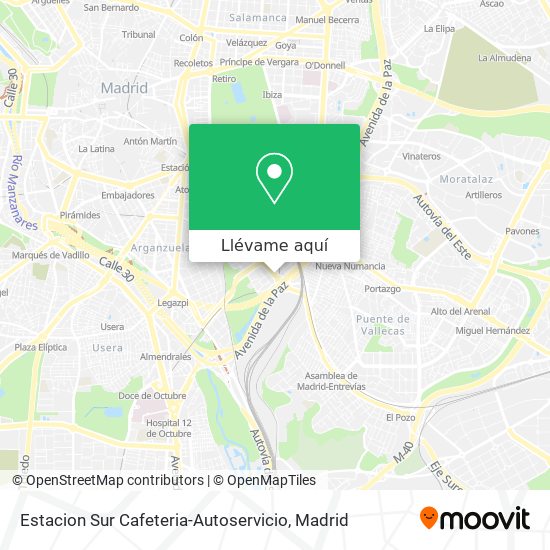 Mapa Estacion Sur Cafeteria-Autoservicio