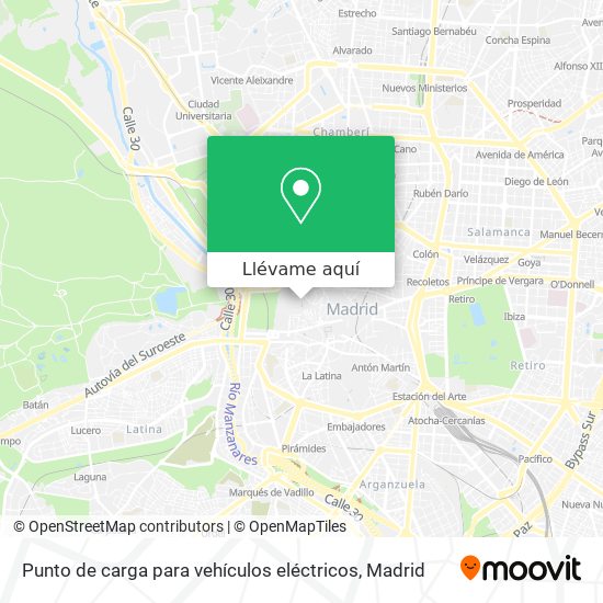 Mapa Punto de carga para vehículos eléctricos