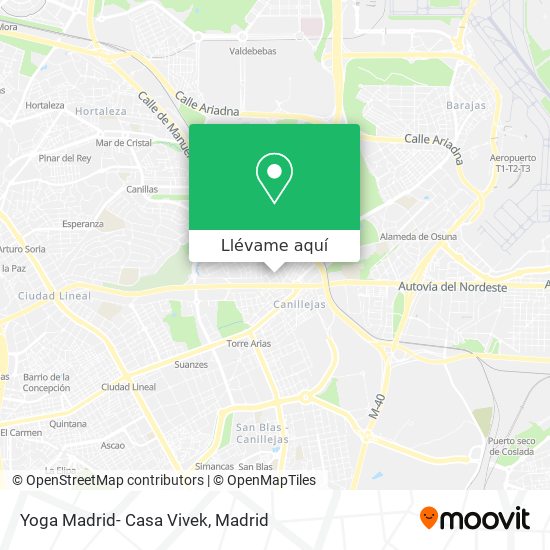 Mapa Yoga Madrid- Casa Vivek