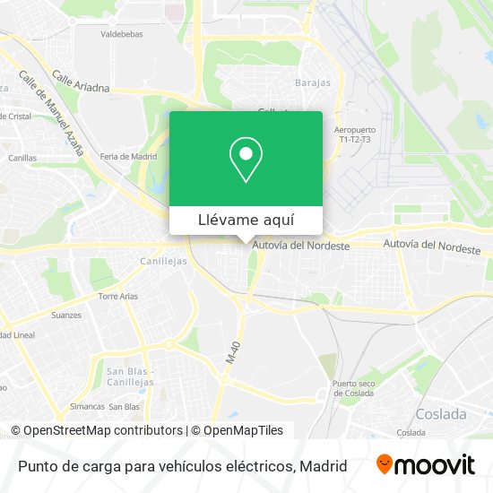 Mapa Punto de carga para vehículos eléctricos