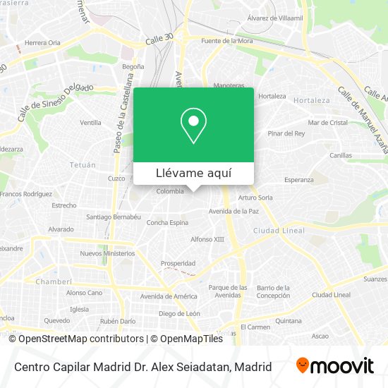 Mapa Centro Capilar Madrid Dr. Alex Seiadatan