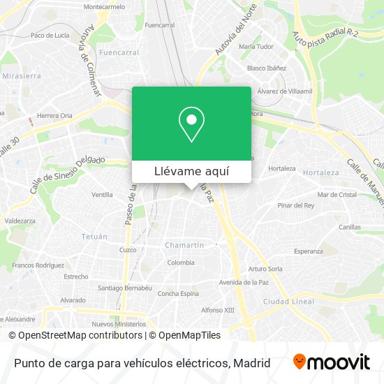 Mapa Punto de carga para vehículos eléctricos