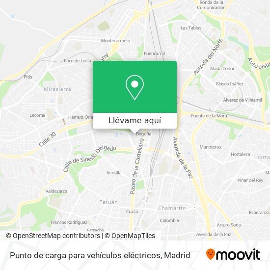 Mapa Punto de carga para vehículos eléctricos