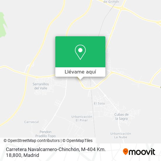 Mapa Carretera Navalcarnero-Chinchón, M-404 Km. 18,800