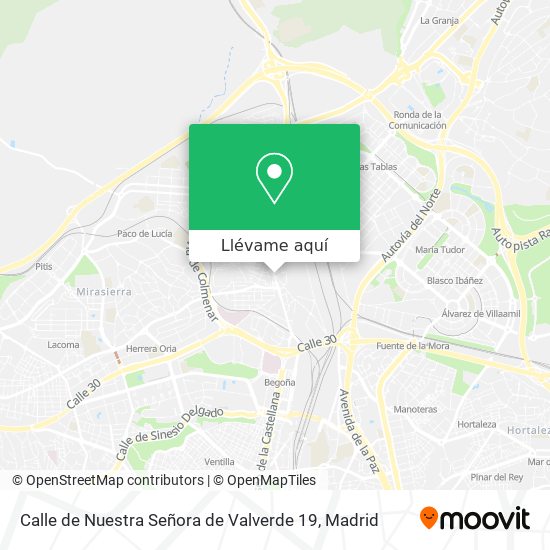 Mapa Calle de Nuestra Señora de Valverde 19