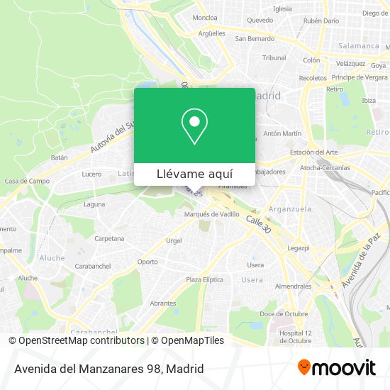 Mapa Avenida del Manzanares 98