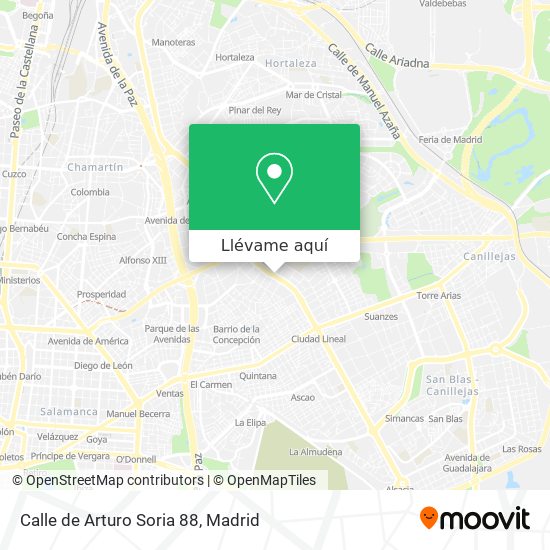 Mapa Calle de Arturo Soria 88