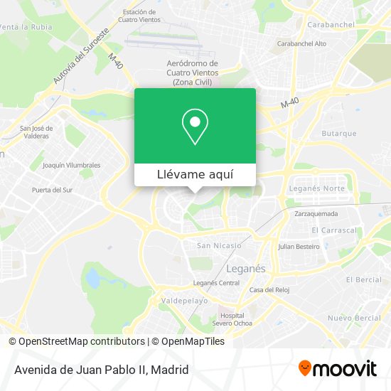 Mapa Avenida de Juan Pablo II