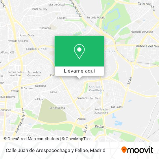 Mapa Calle Juan de Arespacochaga y Felipe
