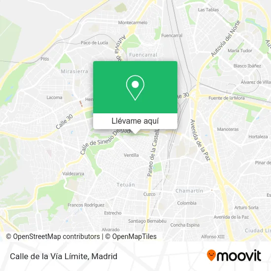 Mapa Calle de la Vía Límite