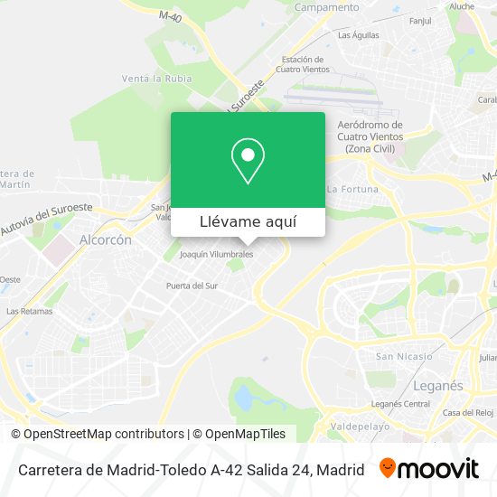 Mapa Carretera de Madrid-Toledo A-42 Salida 24
