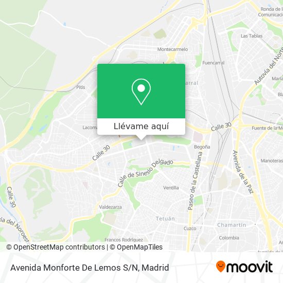 Mapa Avenida Monforte De Lemos S/N