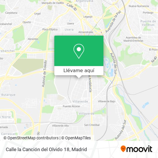 Mapa Calle la Canción del Olvido 18