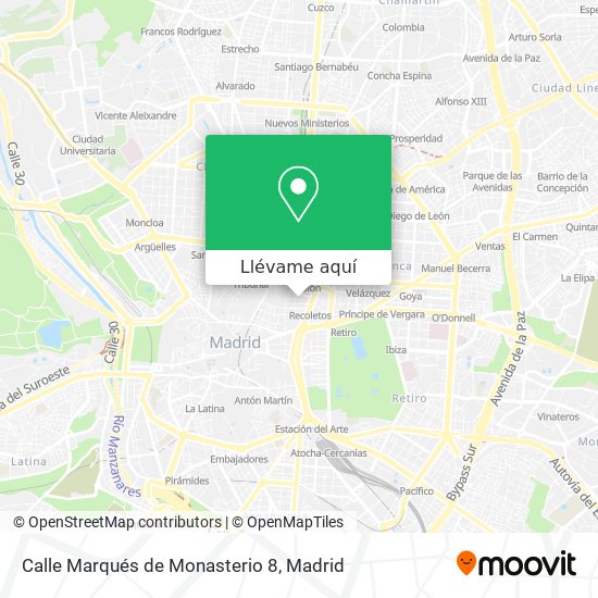Mapa Calle Marqués de Monasterio 8
