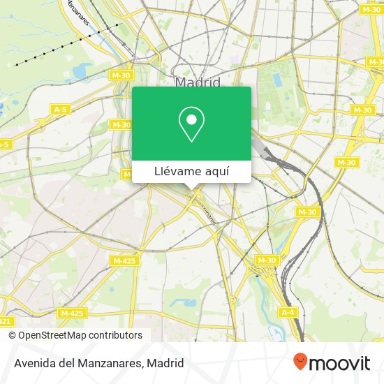 Mapa Avenida del Manzanares