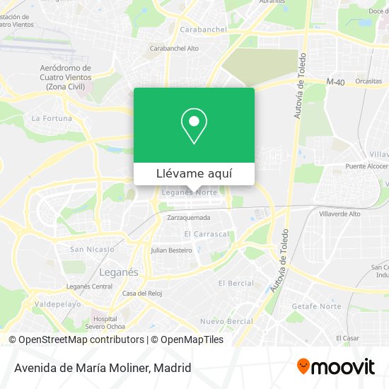 Mapa Avenida de María Moliner