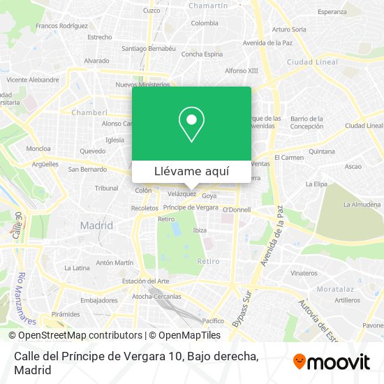 Mapa Calle del Príncipe de Vergara 10, Bajo derecha