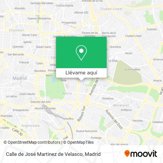 Mapa Calle de José Martinez de Velasco