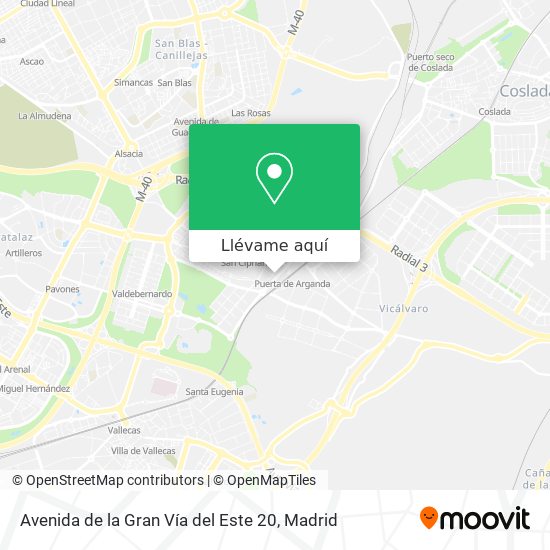 Mapa Avenida de la Gran Vía del Este 20