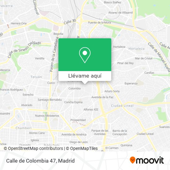 Mapa Calle de Colombia 47