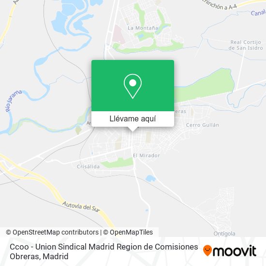 Mapa Ccoo - Union Sindical Madrid Region de Comisiones Obreras