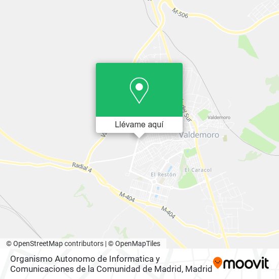 Mapa Organismo Autonomo de Informatica y Comunicaciones de la Comunidad de Madrid