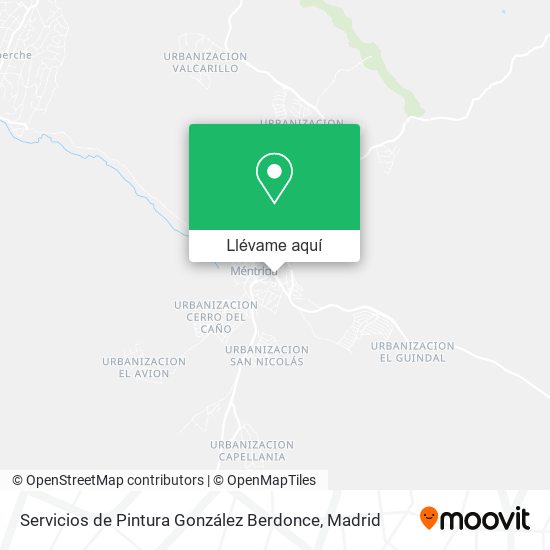 Mapa Servicios de Pintura González Berdonce