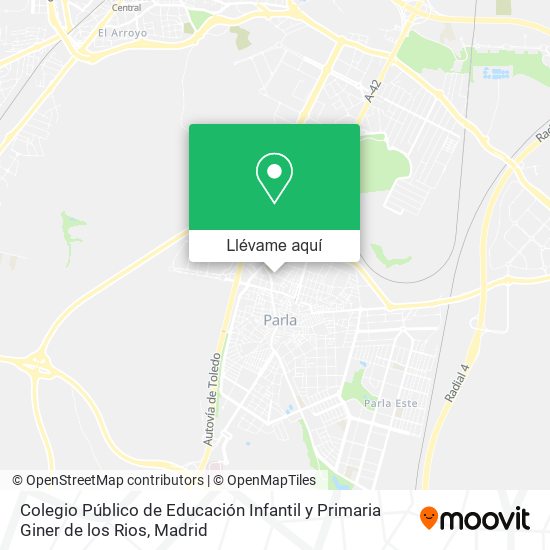 Mapa Colegio Público de Educación Infantil y Primaria Giner de los Rios