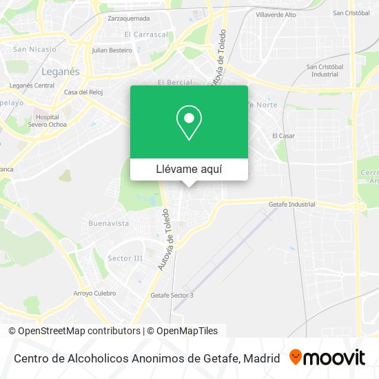 Mapa Centro de Alcoholicos Anonimos de Getafe