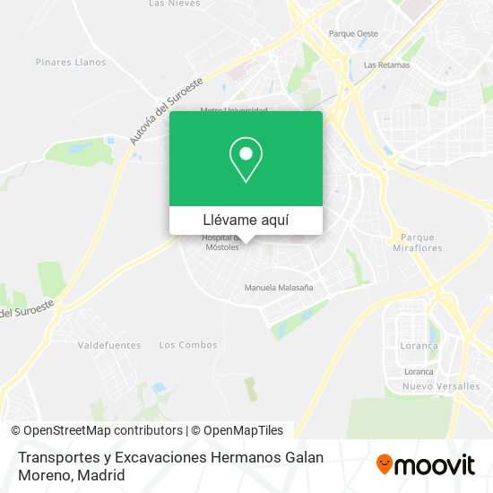 Mapa Transportes y Excavaciones Hermanos Galan Moreno