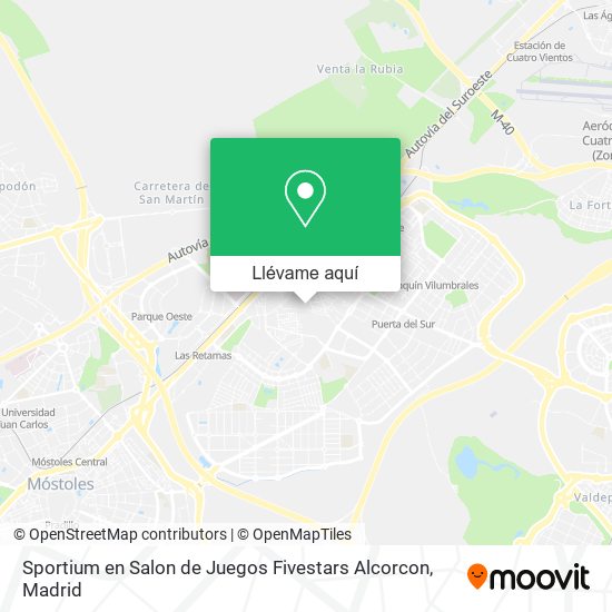 Mapa Sportium en Salon de Juegos Fivestars Alcorcon