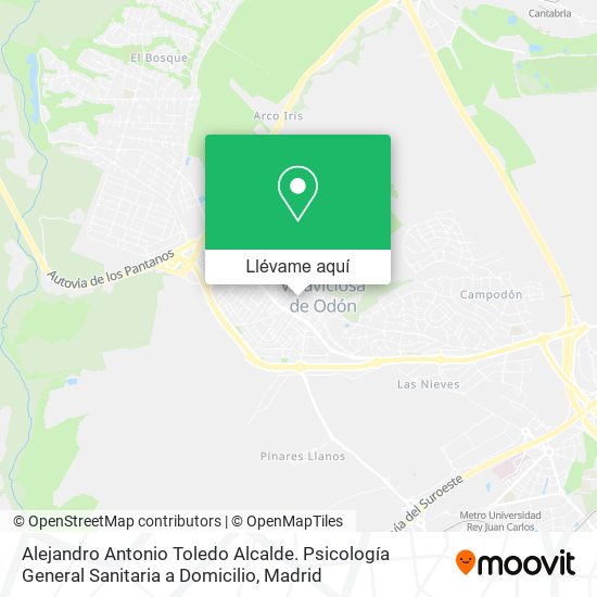 Mapa Alejandro Antonio Toledo Alcalde. Psicología General Sanitaria a Domicilio