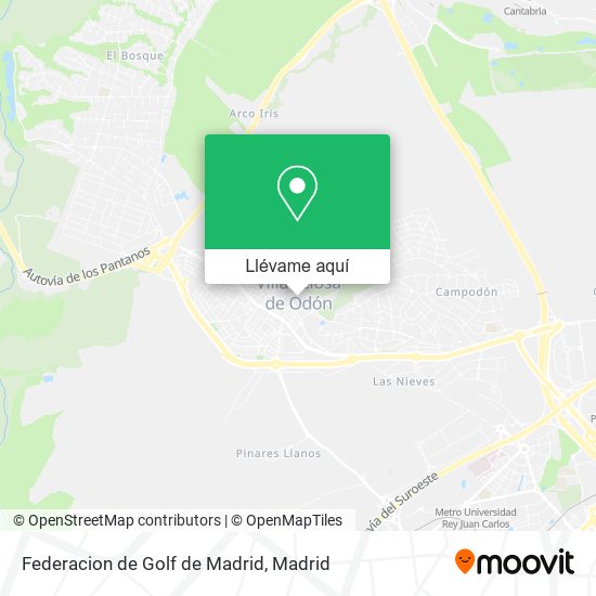 Mapa Federacion de Golf de Madrid