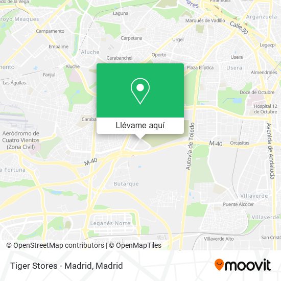 Mapa Tiger Stores - Madrid