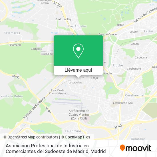 Mapa Asociacion Profesional de Industriales Comerciantes del Sudoeste de Madrid