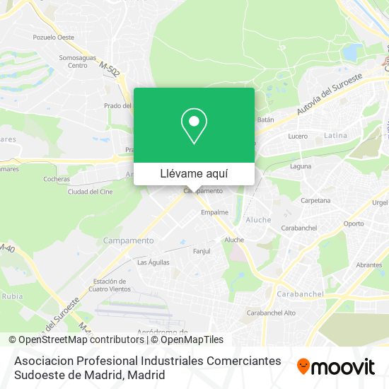 Mapa Asociacion Profesional Industriales Comerciantes Sudoeste de Madrid