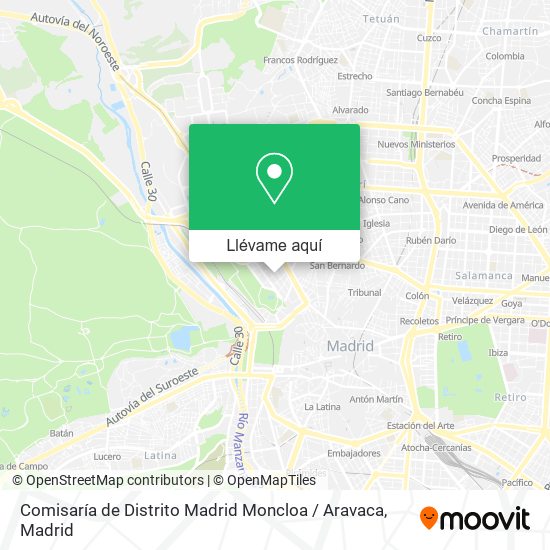 Mapa Comisaría de Distrito Madrid Moncloa / Aravaca