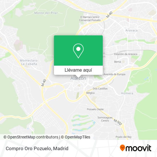 Mapa Compro Oro Pozuelo