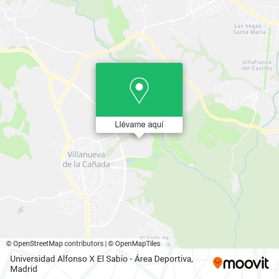 Mapa Universidad Alfonso X El Sabio - Área Deportiva