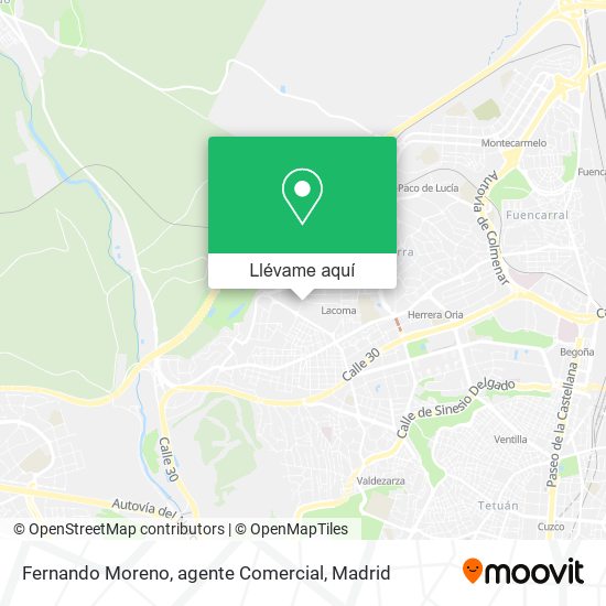 Mapa Fernando Moreno, agente Comercial