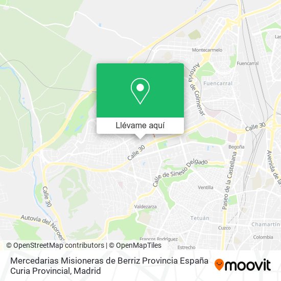 Mapa Mercedarias Misioneras de Berriz Provincia España Curia Provincial