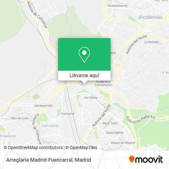 Mapa Arreglaria Madrid-Fuencarral