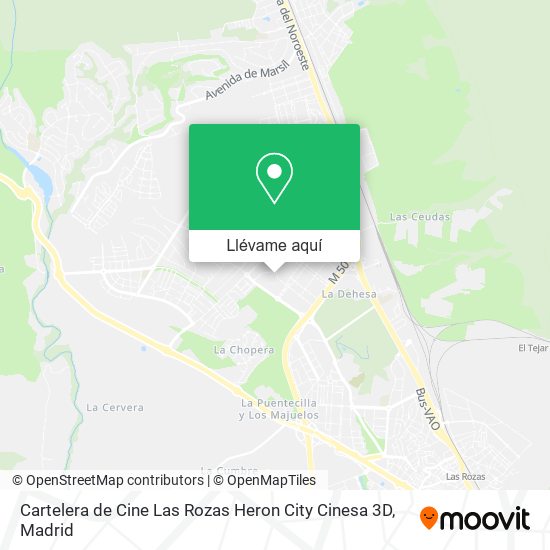 Mapa Cartelera de Cine Las Rozas Heron City Cinesa 3D