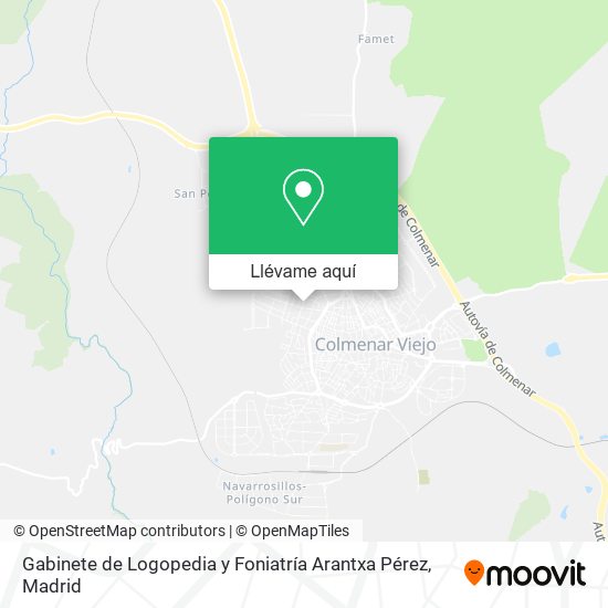 Mapa Gabinete de Logopedia y Foniatría Arantxa Pérez
