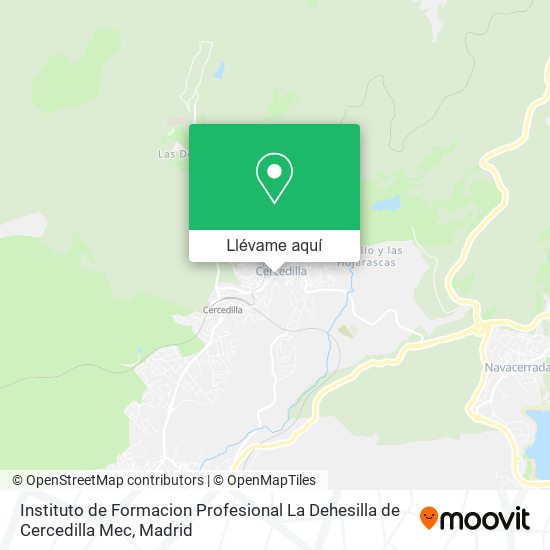 Mapa Instituto de Formacion Profesional La Dehesilla de Cercedilla Mec