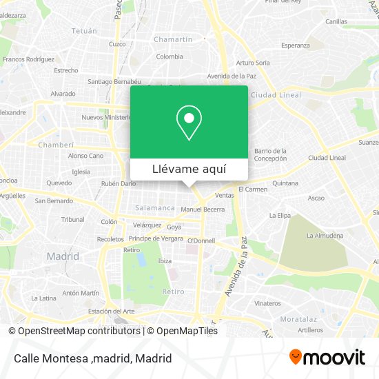 Mapa Calle Montesa ,madrid
