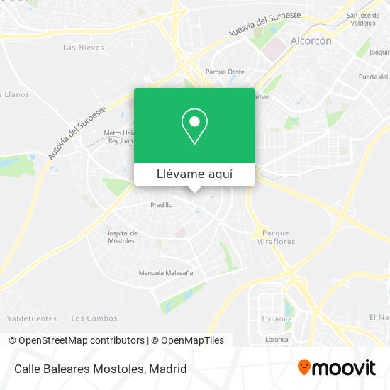 Mapa Calle Baleares Mostoles