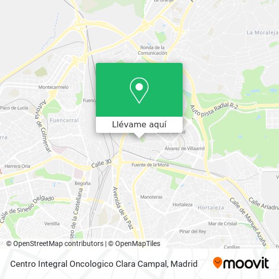 Mapa Centro Integral Oncologico Clara Campal