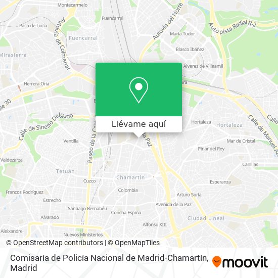 Mapa Comisaría de Policía Nacional de Madrid-Chamartín